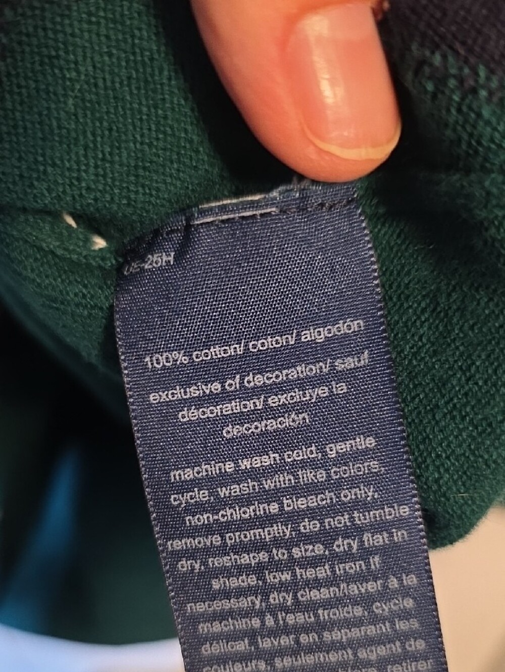 Tommy Hilfiger Green and Navy Argyle V-Neck Sweater - Picture 3 of 5